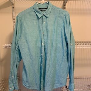 Mens perry ellis medium button down. Bright blue.